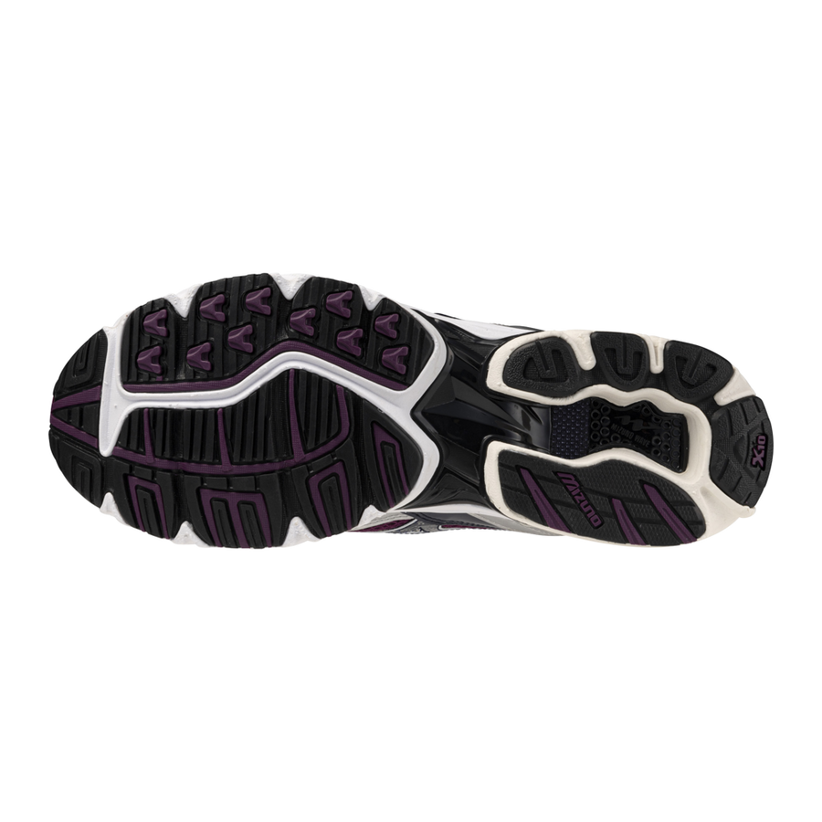 MIZUNO WAVE RIDER 10 WHITE/DARK/PURPLE