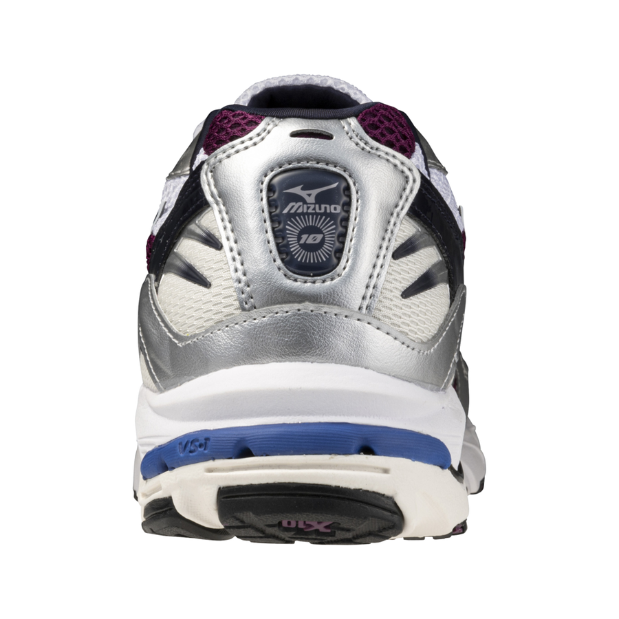 MIZUNO WAVE RIDER 10 WHITE/DARK/PURPLE
