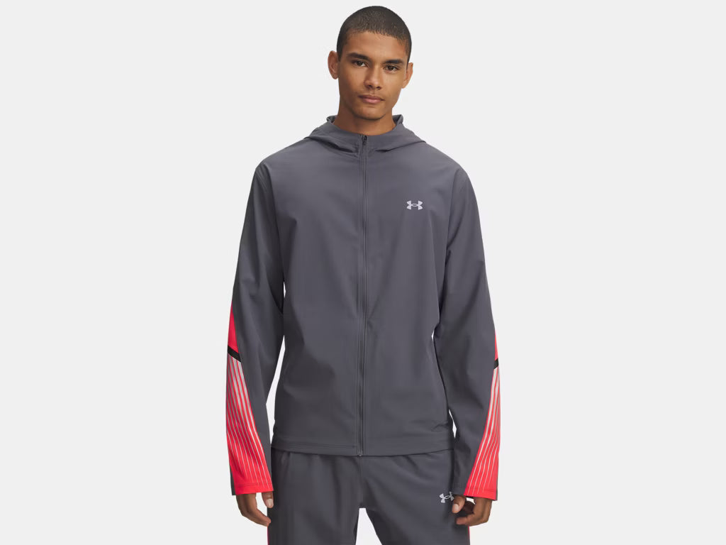 Veste Under Armour Velociti Storm Hooded Red Grey